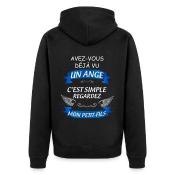 Petit-fils à papy Idée Cadeau Pour Grand-père Fier - Veste à capuche bio Premium Unisexe - noir - Dos - Nico (187cm)