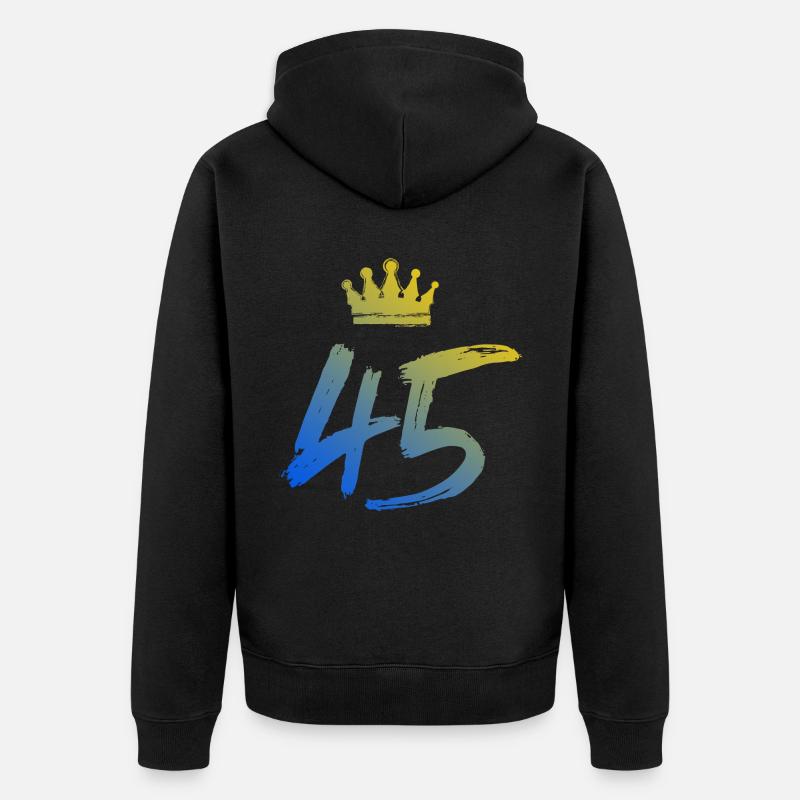 45 Couronne numérique - Veste à capuche bio Premium Unisexe - noir