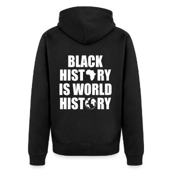 Black history is world history - Veste à capuche bio Premium Unisexe - noir - Dos - Nico (187cm)