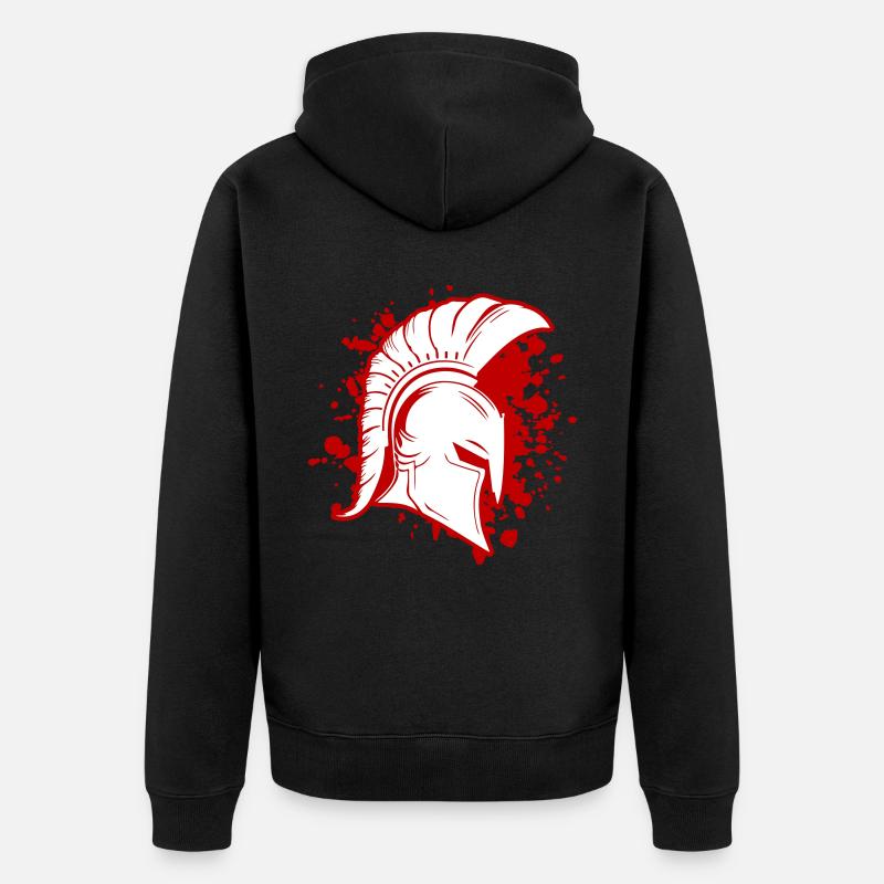Casque Spartan Guerrier Sparta - Veste à capuche bio Premium Unisexe - noir