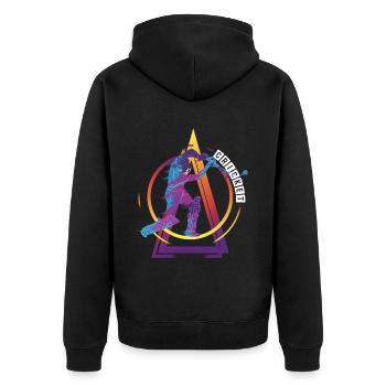 Cricket Cricketer Batsman Sport Vintage - Unisex Premium Organic Zip Hoodie - black - Back - Nico (187cm)