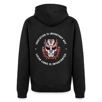 Lucha Libre Mexikanische Wrestling Maske Luchador - Unisex Premium Bio Zip Hoodie - Schwarz - Hinten - Nico (187cm)