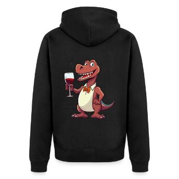 Dino Wine Vino Dinosaur T-Rex Red Wine Drôle - Veste à capuche bio Premium Unisexe - noir - Dos - Nico (187cm)