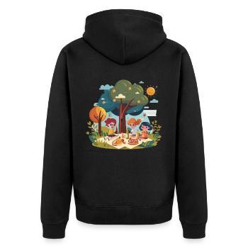 The Picnic Squad - Unisex Premium Organic Zip Hoodie - black - Back - Nico (187cm)