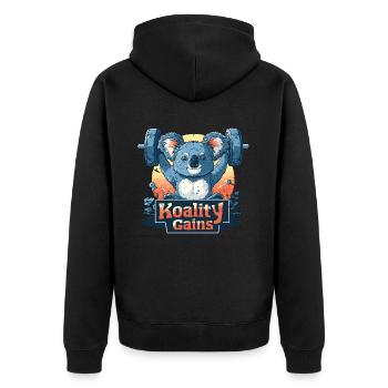 Musculation Koality Gagne Koala Dire Drôle - Veste à capuche bio Premium Unisexe - noir - Dos - Nico (187cm)