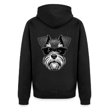 Chien schnauzer cool avec lunettes de soleil - Veste à capuche bio Premium Unisexe - noir - Dos - Nico (187cm)