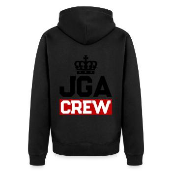 Junggesellenabschied Jga Crew - Unisex Premium Bio Zip Hoodie - Schwarz - Hinten - Nico (187cm)