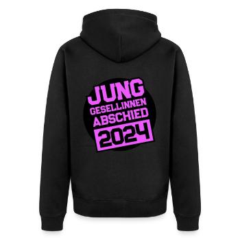 Enterrement de vie de jeune fille enterrement de vie de garçon 2024 - Veste à capuche bio Premium Unisexe - noir - Dos - Nico (187cm)