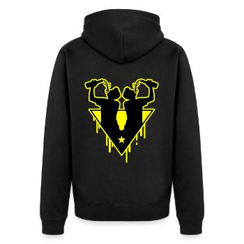 Drinker Team Bottle - Unisex Premium Organic Zip Hoodie - black - Back - Nico (187cm)
