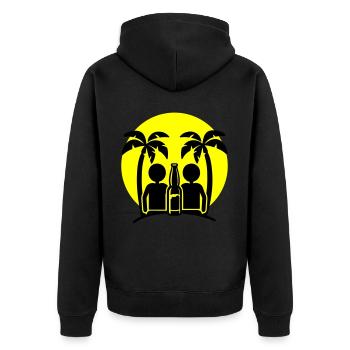Insel Strand Party Drinking - Unisex Premium Bio Zip Hoodie - Schwarz - Hinten - Nico (187cm)