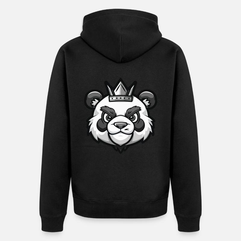 Couronne de panda - Veste à capuche bio Premium Unisexe - noir