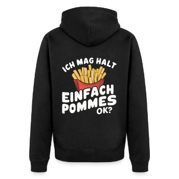 Français frites, frites, restauration rapide - Veste à capuche bio Premium Unisexe - noir - Dos - Nico (187cm)