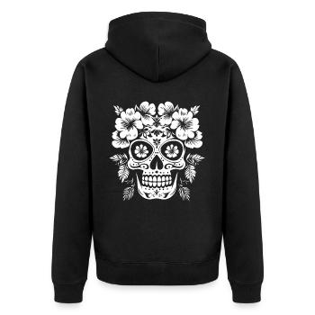 Déguisement - Dia de los muertos - Halloween - Veste à capuche bio Premium Unisexe - noir - Dos - Nico (187cm)