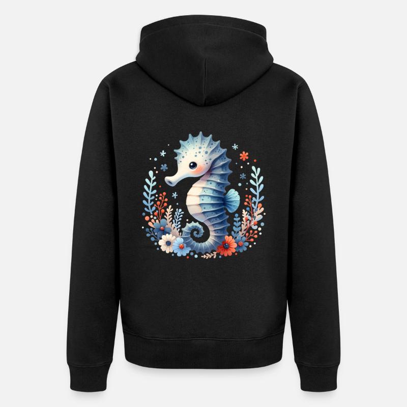 Hippocampe Hippocampe - Veste à capuche bio Premium Unisexe - noir