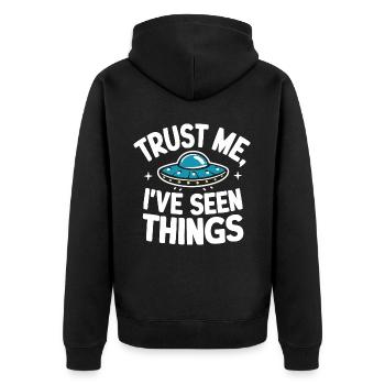 Alien UFO Aliens Außerirdischer - Unisex Premium Organic Zip Hoodie - black - Back - Nico (187cm)