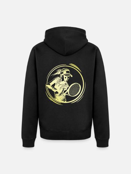 Tennis player - Unisex Premium Organic Zip Hoodie - black