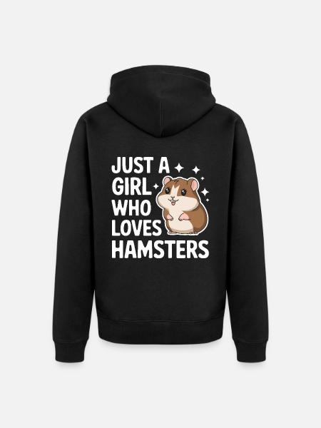 Hamster - Unisex Premium Organic Zip Hoodie - black