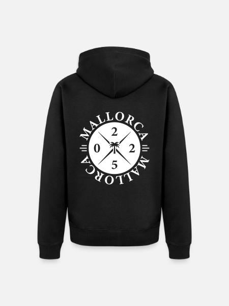 Mallorca 2025 Palme - Unisex Premium Bio Zip Hoodie - Schwarz
