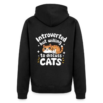Introvertierter asozialer introvertierter - Unisex Premium Bio Zip Hoodie - Schwarz - Hinten - Nico (187cm)