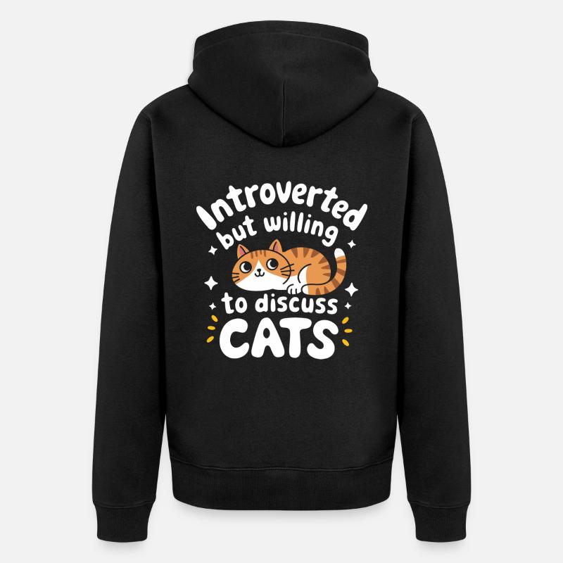 Introverti, antisocial, introverti - Veste à capuche bio Premium Unisexe - noir
