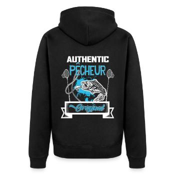 Authentique Pêcheur Humour Papy Pêcheur - Veste à capuche bio Premium Unisexe - noir - Dos - Nico (187cm)