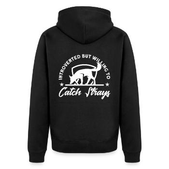 Tierkontrolleur Streuner fangen Geschenk - Unisex Premium Bio Zip Hoodie - Schwarz - Hinten - Nico (187cm)