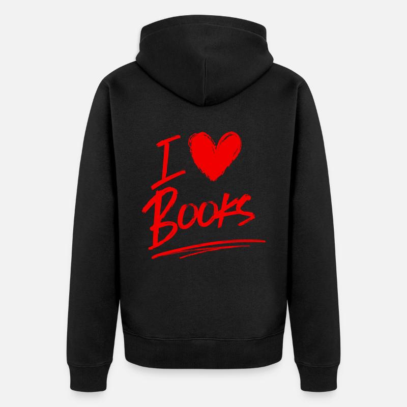 J’adore les livres - Veste à capuche bio Premium Unisexe - noir