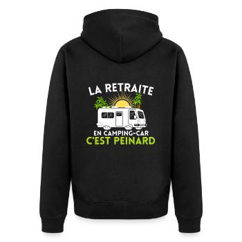 Camping car retraite Cadeau Humour - Veste à capuche bio Premium Unisexe - noir - Dos - Nico (187cm)