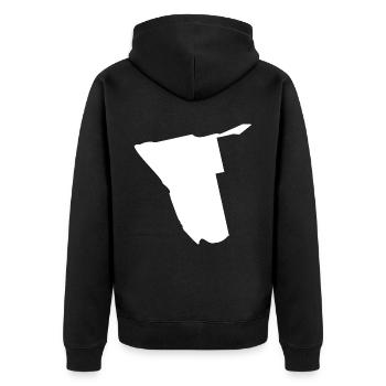 Namibia map flag - Unisex Premium Organic Zip Hoodie - black - Back - Nico (187cm)