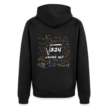 Mathe - Geburtstag - 18 Jahre - Unisex Premium Bio Zip Hoodie - Schwarz - Hinten - Nico (187cm)