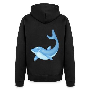 Joyeux Delfin pour la bonne humeur sur les T-shirts & plus - Veste à capuche bio Premium Unisexe - noir - Dos - Nico (187cm)