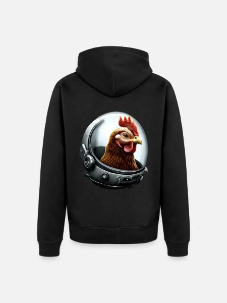 Astronaut Chicken Astronaut Chicken - Unisex Premium Organic Zip Hoodie - black