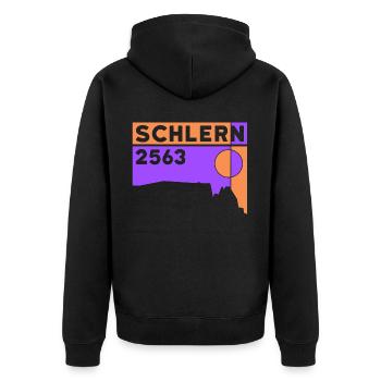 Sciliar Sciliar Dolomites altitude hike South Tyrol - Unisex Premium Organic Zip Hoodie - black - Back - Nico (187cm)
