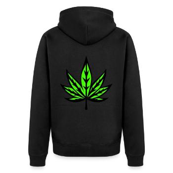 Hemp Leaf Hemp Symbol Weed Cannabis - Unisex Premium Organic Zip Hoodie - black - Back - Nico (187cm)