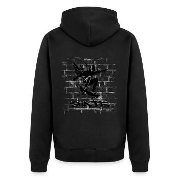 Skate - Unisex Premium Bio Zip Hoodie - Schwarz - Hinten - Nico (187cm)