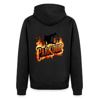 Le parkour - Veste à capuche bio Premium Unisexe - noir - Dos - Nico (187cm)