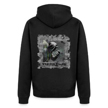 Freestyle - Unisex Premium Bio Zip Hoodie - Schwarz - Hinten - Nico (187cm)