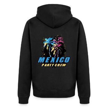 Mexiko Party Crew Urlaub Spruch - Unisex Premium Bio Zip Hoodie - Schwarz - Hinten - Nico (187cm)
