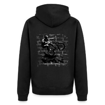 BMX Bike - Unisex Premium Bio Zip Hoodie - Schwarz - Hinten - Nico (187cm)