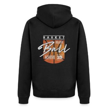 Basketball Basketball Players - Unisex Premium Organic Zip Hoodie - black - Back - Nico (187cm)