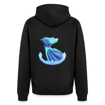 Frost-Drache - Unisex Premium Bio Zip Hoodie - Schwarz - Hinten - Nico (187cm)