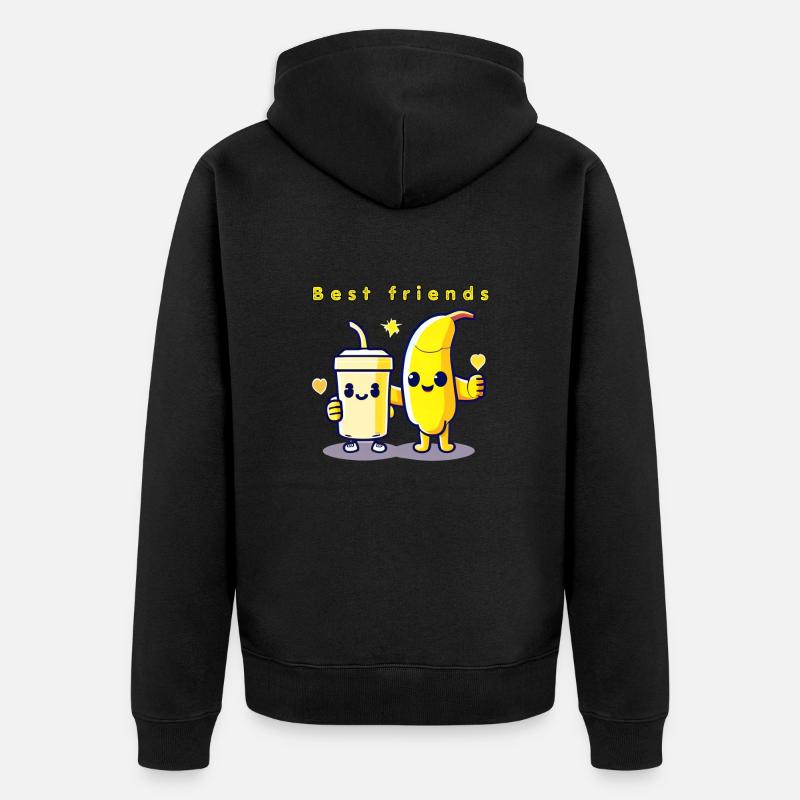 Beste Freunde - Unisex Premium Bio Zip Hoodie - Schwarz