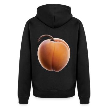 Aprikose Frucht Geschenk - Unisex Premium Bio Zip Hoodie - Schwarz - Hinten - Nico (187cm)
