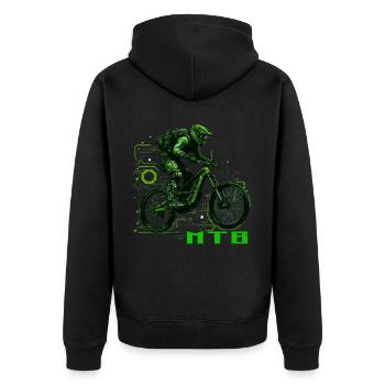 Vélo VTT - Veste à capuche bio Premium Unisexe - noir - Dos - Nico (187cm)