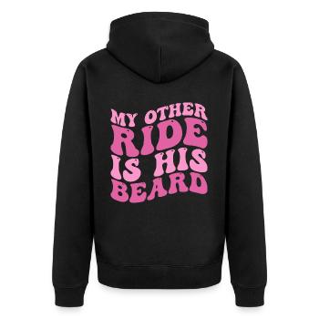 My Other Ride Is His Beard Tees Groovy Beard Lover - Veste à capuche bio Premium Unisexe - noir - Dos - Nico (187cm)