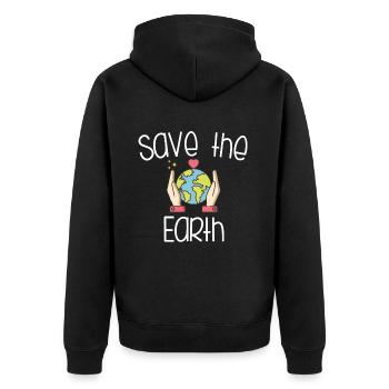 Changement climatique Conservation de la nature Protection de l’environnement - Veste à capuche bio Premium Unisexe - noir - Dos - Nico (187cm)