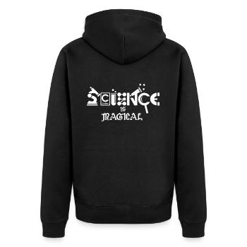 Science is Magical - Unisex Premium Organic Zip Hoodie - black - Back - Nico (187cm)