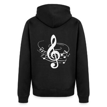 Musiciens Violon Clés Partition Notes - Veste à capuche bio Premium Unisexe - noir - Dos - Nico (187cm)