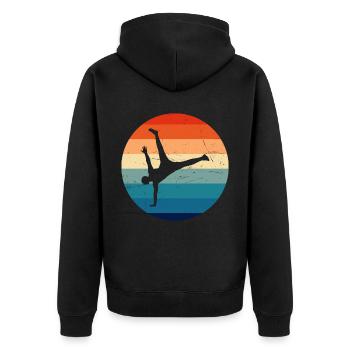 Hip Hop Hommes Femmes Bboy Hiphop Bgirl Breakdance - Veste à capuche bio Premium Unisexe - noir - Dos - Nico (187cm)