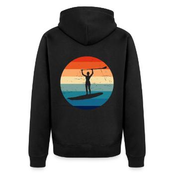 Standup Paddle Stand up Paddling Board Men - Unisex Premium Organic Zip Hoodie - black - Back - Nico (187cm)
